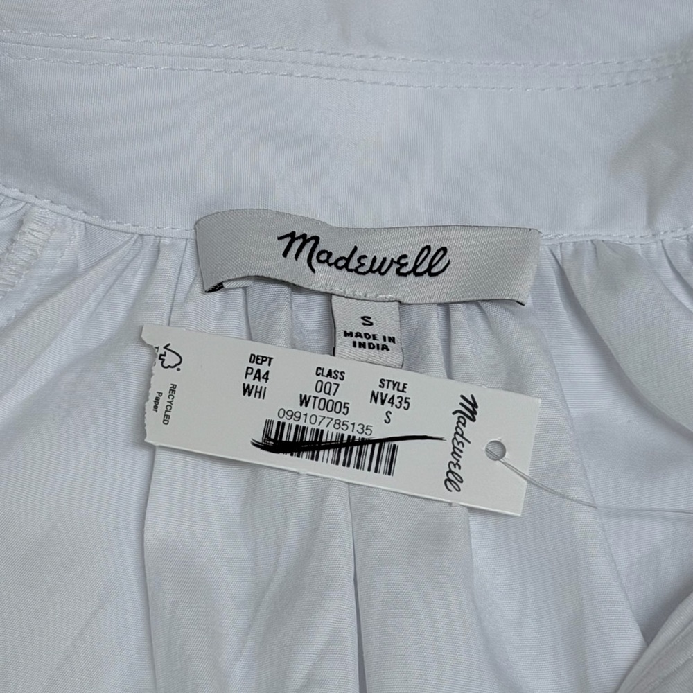 Madewell Poplin Splitneck Midi Shirtdress Size S - Picture 12 of 13